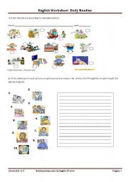 English Worksheet: Daily Routine