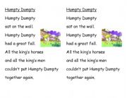 English Worksheet: Humpty Dumpty