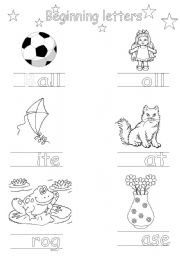 English Worksheet: beginning letters