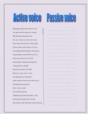 English Worksheet: Active and passive voice 