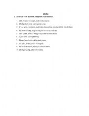 English Worksheet: Verbs