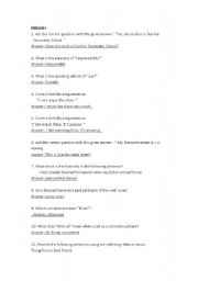 English worksheet: English Knowledge