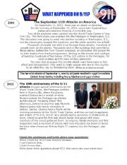 English Worksheet: The 10th anniversary of the 9/11 attacks 