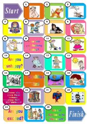 English Worksheet: Feelings boardgame (How are they feeling?) (18 November 2011)