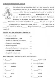 English Worksheet: routine