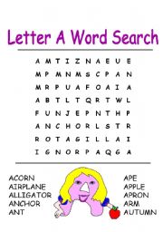 English Worksheet: word search