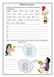 English Worksheet: Phonetic exercises I