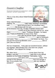 English Worksheet: Einsteins Chauffeur - Tenses ex.