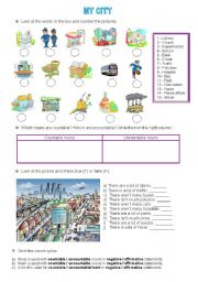 English Worksheet: there is / there are