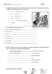 Elementary Review: BE, Prepositions of place, jobs, numbers, possessive, there to be