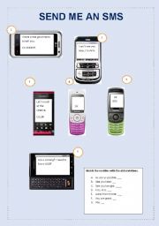 English Worksheet: Send me an SMS