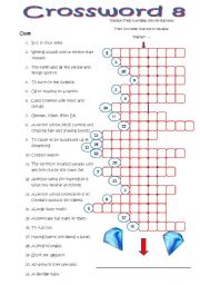 English Worksheet: Crossword #8 (key included)