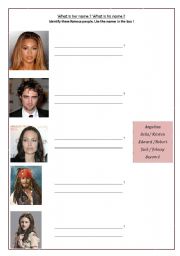 English Worksheet: His or Her