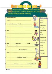 English Worksheet: how often do you....?