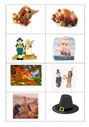 English Worksheet: Thanksgiving Pictionary