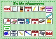 English Worksheet: CLASSROOM BOARD GAME