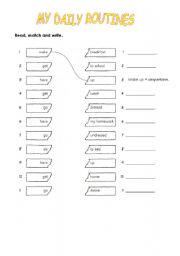 English Worksheet: My daily routines