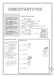 English Worksheet: DEMOSTRATIVES