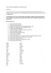 English Worksheet: STRESSING IN COMPOUND NOUNS