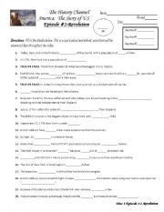 English Worksheet: The History Channel America:  The Story of US Episode #2-Revolution