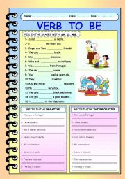 English Worksheet: VERB TO BE