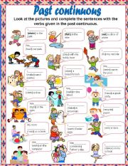 English Worksheet: Past continuous