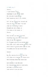 English Worksheet: chords secret
