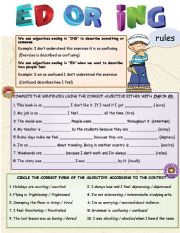 English Worksheet: ADJECTIVE ED OR ING