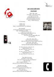 English Worksheet: Lady Gaga Telephone