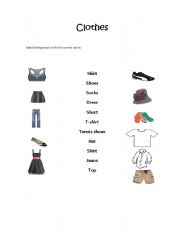 English Worksheet: clothes