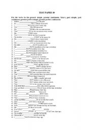 English Worksheet: Present Simple and Continuous, Present Perfect Simple and Continuous, Past Simple