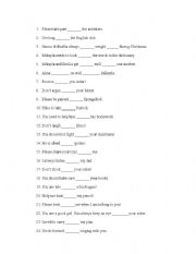English Worksheet: fill in the blanks