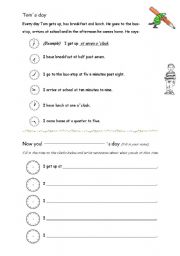 English Worksheet: Toms Day