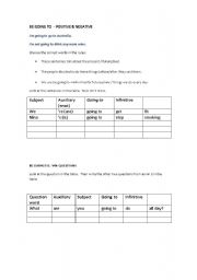 English Worksheet: BE GOING TO