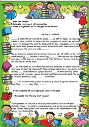 English Worksheet: My Day at the Beach