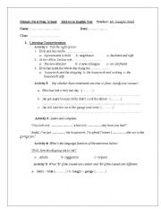 English Worksheet: mid term test1 1st form secondary