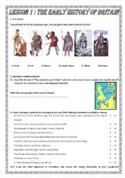 English Worksheet: The early history of Britain