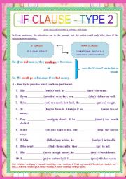 English Worksheet: IF CLAUSE - TYPE 2