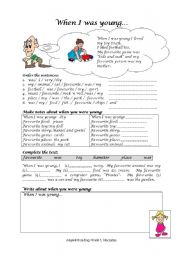 English Worksheet: When I was young...