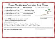 English Worksheet: The Hungry Caterpillar Chant