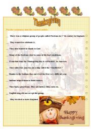 English worksheet: Thanksgiving 