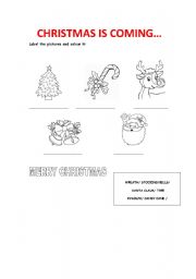 English worksheet: christmas is coming...