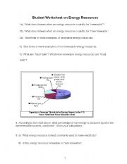 English Worksheet: Energy Worksheet