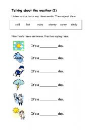 English worksheet: Talking about the weathe