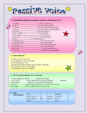 English Worksheet: passive voice- past and present  