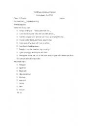 English worksheet: brain teaser_animal puzzles