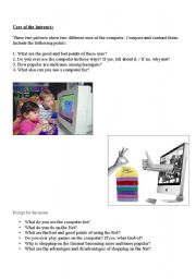 English Worksheet: Uses of the Internet