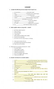 English worksheet: Present, Past and future