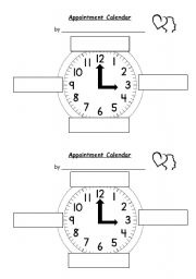 English Worksheet: Appointment Clock