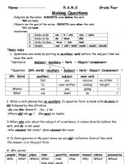 English Worksheet: questions formation